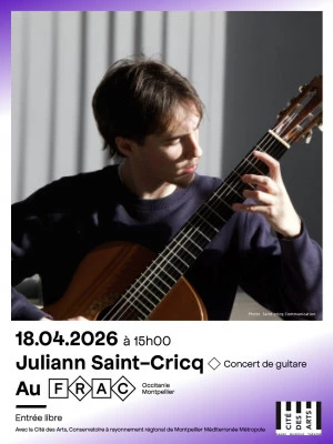 Affiche Juliann Saint-Cricq en concert au Frac Occitanie Montpellier