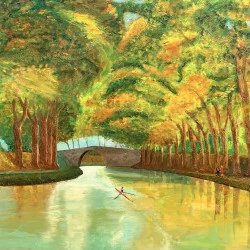 CANAL DU MIDI III - Huile sur lin 120 x 80 cm