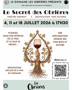 Affiche LE SECRET DES OBRIERES- THEATRE IMMERSIF ET DEGUSTATION DE VINS