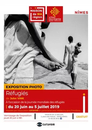Affiche Vernissage de l'exposition " Réfugiés " de John VINK proposée par l'Association CéTàVOIR