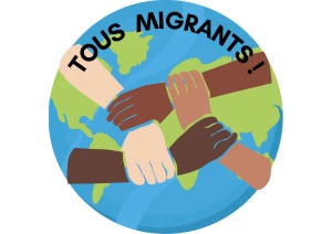 Affiche Exposition interactive « Lisa, l'histoire dont vous êtes la migrante », conçue par l'association e-Graine