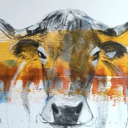 Onyx - 60x75 oeuvre sur papier encadrée- techniques mixtes