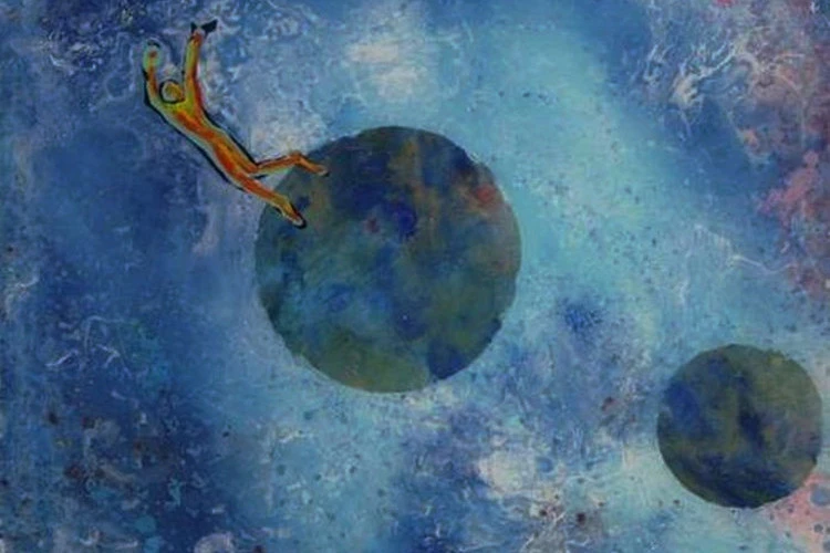 Est ce space - 50 x 50, verre peint à l'envers
