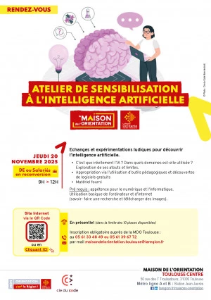 Affiche Atelier de sensibilisation à l'intelligence artificielle