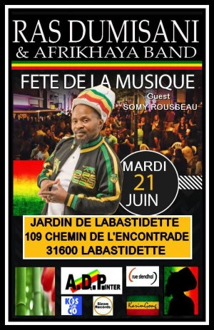 Affiche Ras Dumisani fête la Musique 2016 en Midi-Pyrénées