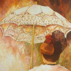 A l'ombre ..elle - huile 65x55