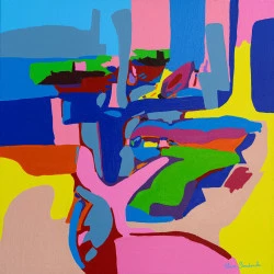 abstrait sans titre - acrylique sur toile 60x60