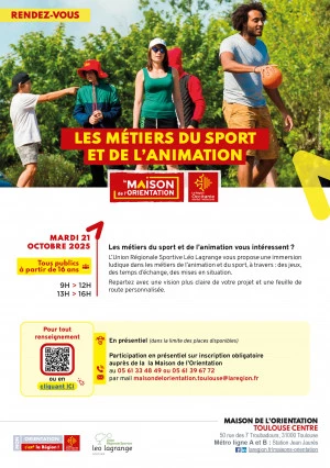 Affiche Les métiers du sport et de l'animation