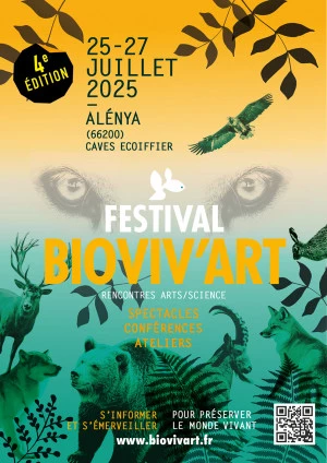 Affiche Festival BIOVIV'ART 2025, 4e édition, pour renouer avec la nature et le monde sauvage