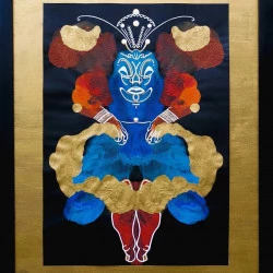 Révélation - Acrylique, posca et dorures sur toile