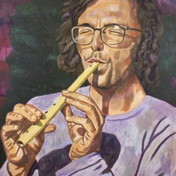 Flutiste - Acrylique sur toile - 125 x 96 cm - 2025 - Tom Sam 