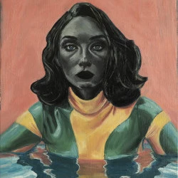 La dame dans l'eau - Projet "Social Skin (Peau Sociale)", 2025, Huile sur toile, 50x61cm - Oktay Kočan 