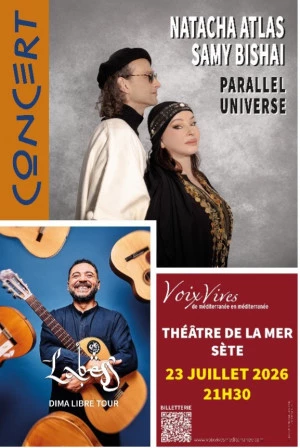 Affiche NATACHA ATLAS SAMY BISHAI Parallel Universe et LABESS Dima Libre Tour