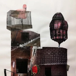 Sans titre - Technique mixte sur papier/100x70cm/2023 - Thilleli Rahmoun 