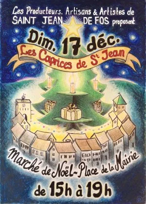 Affiche "Les Caprices de St Jean" - 1er marché de noël convivial et local à Saint Jean de Fos