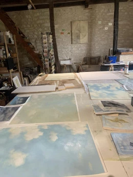 ciels 3 - <p>en cours. peintures à l'huile</p> - Ariane CONTE
