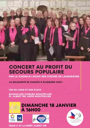 Affiche Concert au profit du Secours populaire français par L'écho des cœurs