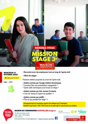 Affiche Mission Stage 3ème - Elèves de 3è et de 4è
