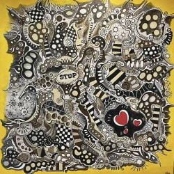 Yellow Stop - Toile 2,00 x 2,00 - peinture Acrylique