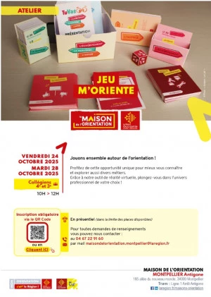 Affiche Atlier "Jeu m'Oriente" 4ème et 3ème