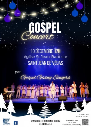 Affiche Concert de Noel 2023 Gospel Giving Singers Saint Jean de Vedas