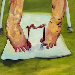 Peindre avec les pieds - Huile sur toile - Adagp 