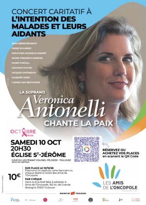Affiche Veronica Antonelli chante pour les Amis de l'Oncopole à Toulouse