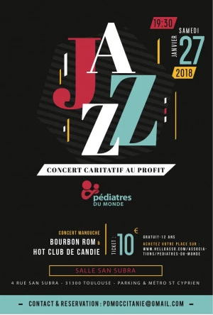 Affiche Concert de jazz caritatif pour Pediatres du monde Occitanie