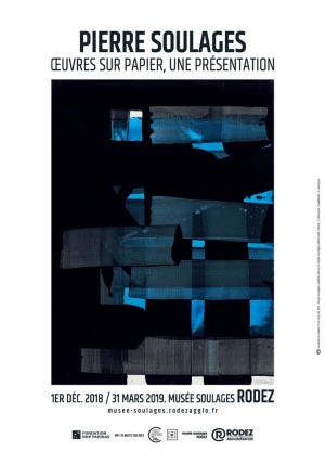 Affiche Pierre Soulages. oeuvres sur papier. Une présentation