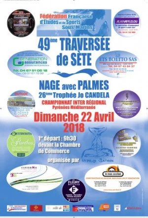Affiche 49ème Traversée de Sète de Nage Avec Palmes