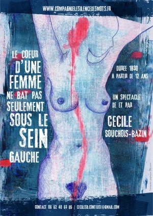 Affiche Le cœur d'une femme ne bat pas seulement sous le sein gauche