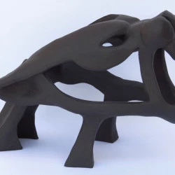 Jaguar Tête épure - Grès noir