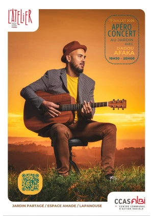 Affiche Apéro-concert au jardin : Dadou Afaka