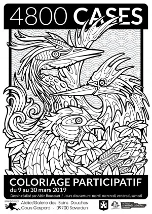 Affiche 4800 cases - coloriage participatif 