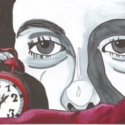 Insomnie - Peinture A3 à la gouache - Tania 