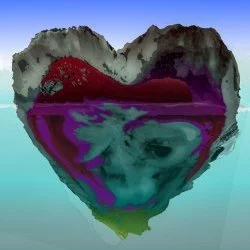 coeur craquelures huitre - peinture numérique
