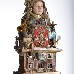 Reliquaire de Sainte Marthe - Acrylique sur assemblage 107x52x37 cm, 2016
