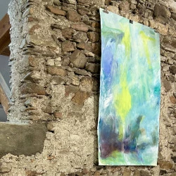 Etude sur papier pour l'univers de l'eau( étude en cours) - Mur de pierres de l'atelier