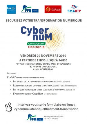 Affiche Réunion Transition Numérique et Cybersécurité - Montauban (82)