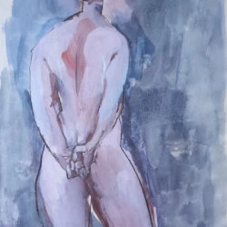 Blue et rose - Aquarelle/Gouache