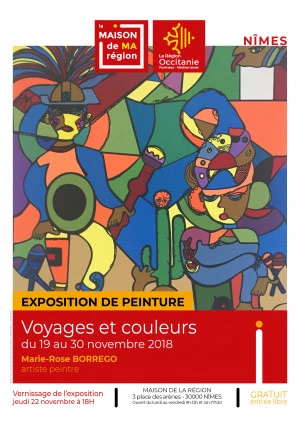 Affiche Exposition "Voyages et couleurs"