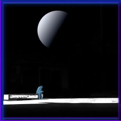 homme sur un banc - peinture numérique