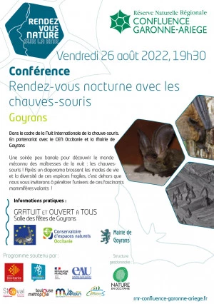 Affiche Conférence : Rendez-vous nocturne avec les chauves-souris