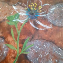 fleur japonaise - acrylique