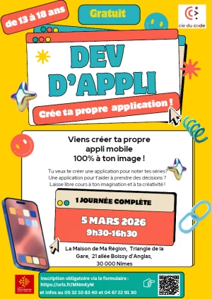 Affiche Dev'appli - Création de ta 1ère application mobile