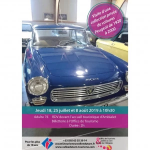 Affiche Visite d'une collection privée de voiture Peugeot