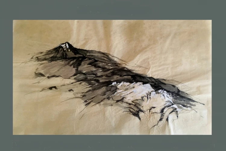 Volcanes y catedrales - Encre / papier bambou