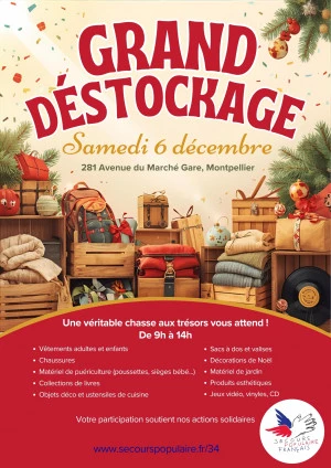 Affiche GRAND DÉSTOCKAGE - Braderie à Montpellier