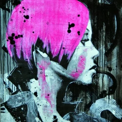 Portrait 06 - Peinture huile, encre de chine, acrylique. - Bayonas 