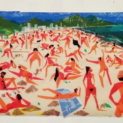 La plage - Ruban adhésif, toile. 60х170. cm. 2016.